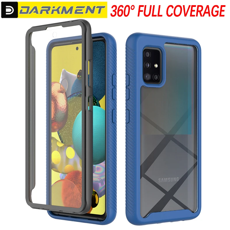 

Double Sided Protection Solid Color Frame Phone Case For Samsung Galaxy A71 A51 5G A31 A21S A04 S A04S Clear Transparent Cover