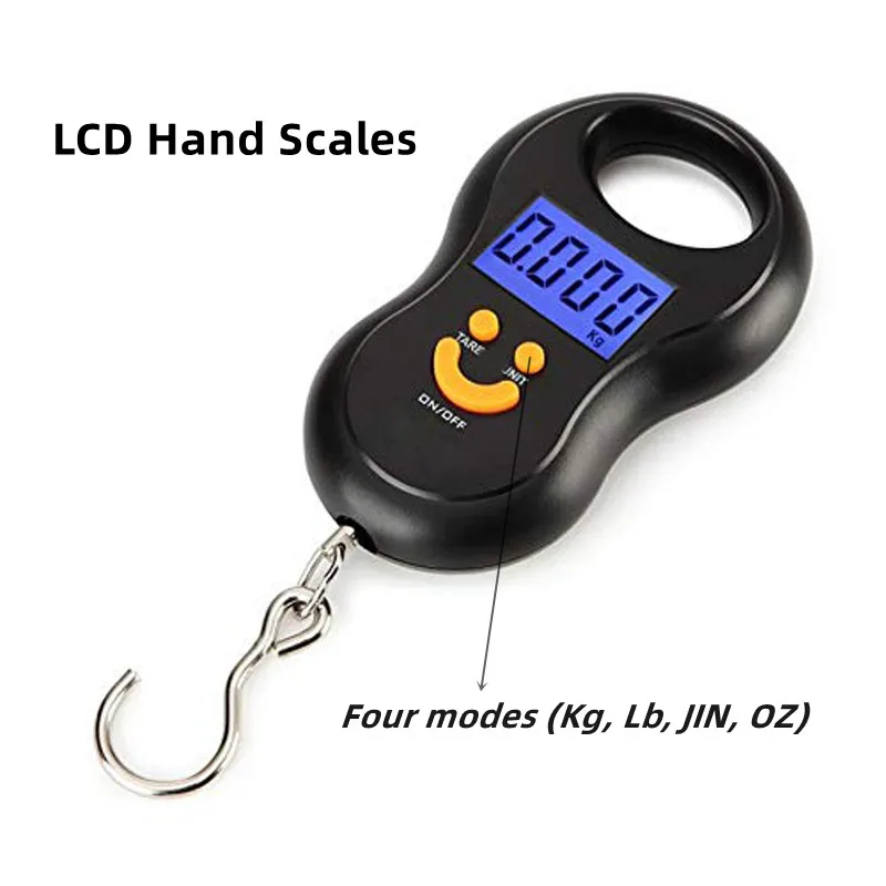 

50kg/10g LCD Backlight Display Digital Scale Portable Pocket Electronic Mini Hand Scales For Fishing Luggage Outdoor Weighing