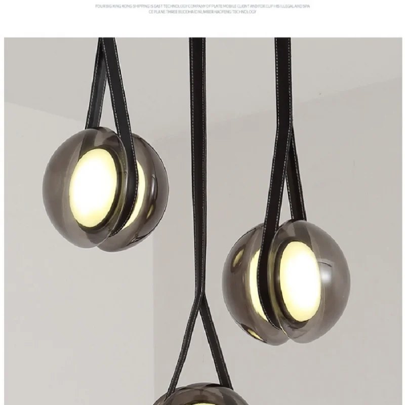 

Подвесная лампа в скандинавском стиле, современная простота, стеклянная люстра для гостиной, барный стол, декоративные светильники в стиле лофт серого цвета