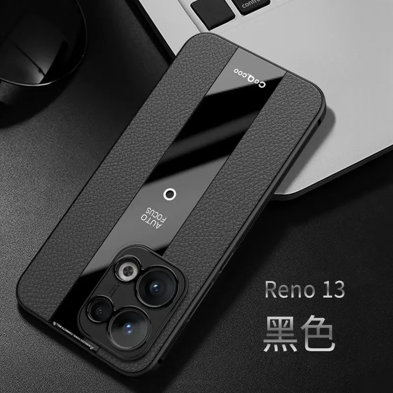 Фото Чехол для Oppo Reno 13 Pro, роскошный кожаный чехол Lichi + мягкий ТПУ, ультратонкий защитный объектив, тонкий матовый чехол для Oppo Reno 13 Pro №5