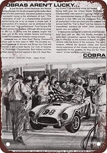HTFDS 1964 Shelby Кобра жестяной знак 8x12 дюймов, металлический знак, металлический декор, настенный знак, настенный постер, Настенный декор, дверь Жестяная Табличка с надписью