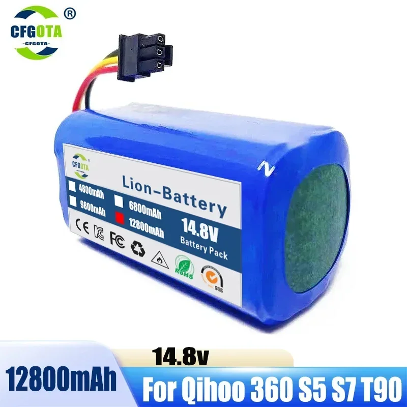 Фото Для Qihoo 360 S5 S7 S7Pro T90 X9 12800 мАч 14,8 В сменные аккумуляторы для робота-пылесоса №1