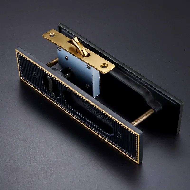 Латунный набор замков для раздвижной двери современный полосатый двухтактный