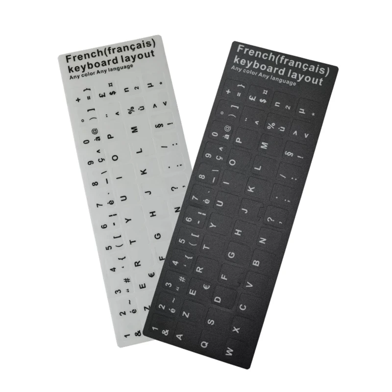 

Q1JF Eco-environment Matte French Keyboard Stickers for Laptop/Computer Black/ White