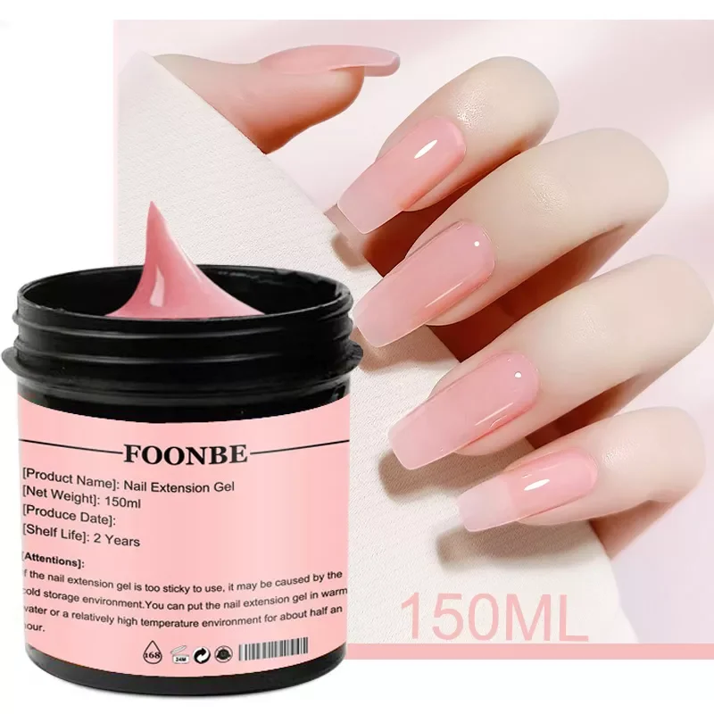 

NEW2023 150ML Poly Acrylic Gel For Extension Clear Pink Finger Quick Builder Extension Glue Soak Off Gel Nail Polish Nails Art M