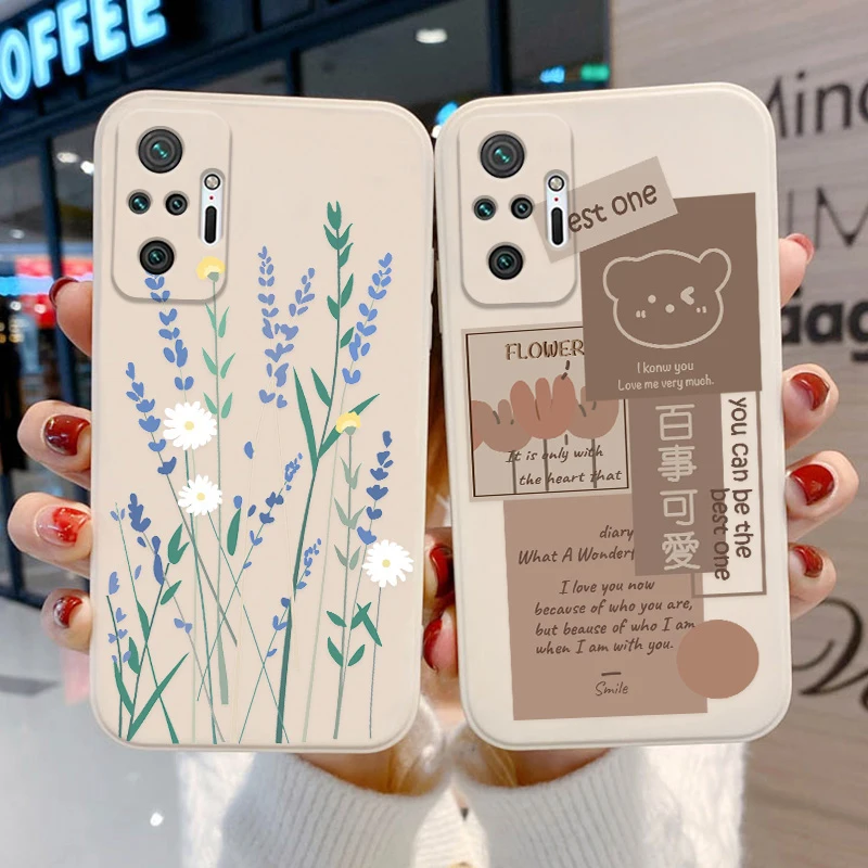 

Flower Case For Xiaomi 12 Pro Case Poco X3 Pro M3 F3 M4 Funda For Xiaomi 10T 11T Pro Redmi Note 11 10 Soft TPU Smiley Back Cover