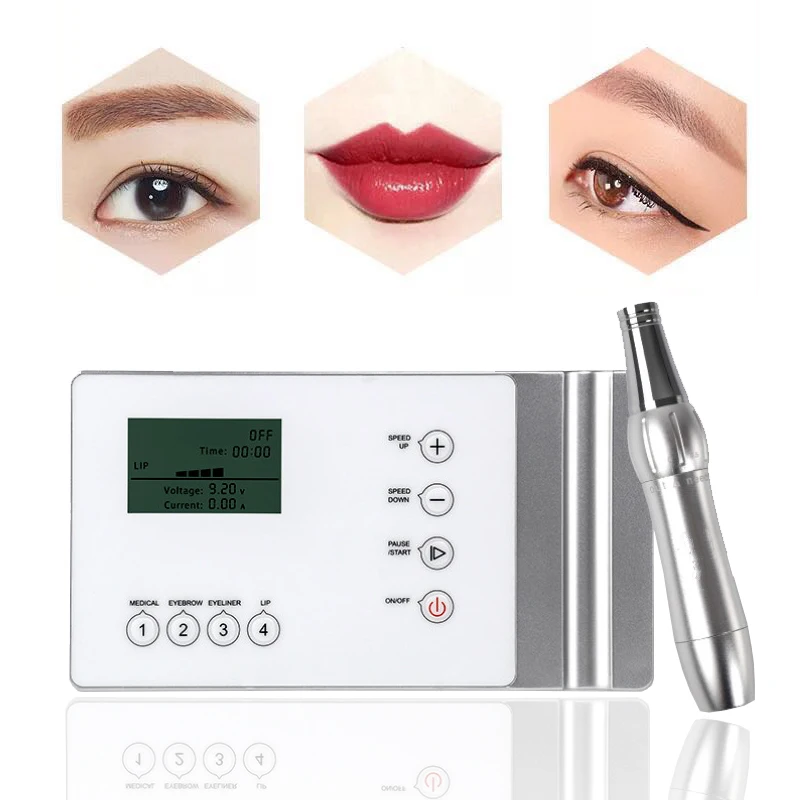 Набор для тату, цифровой Перманентный макияж, устройство для татуажа, профессиональный набор, двигатель Siwss, источник питания для бровей и губ