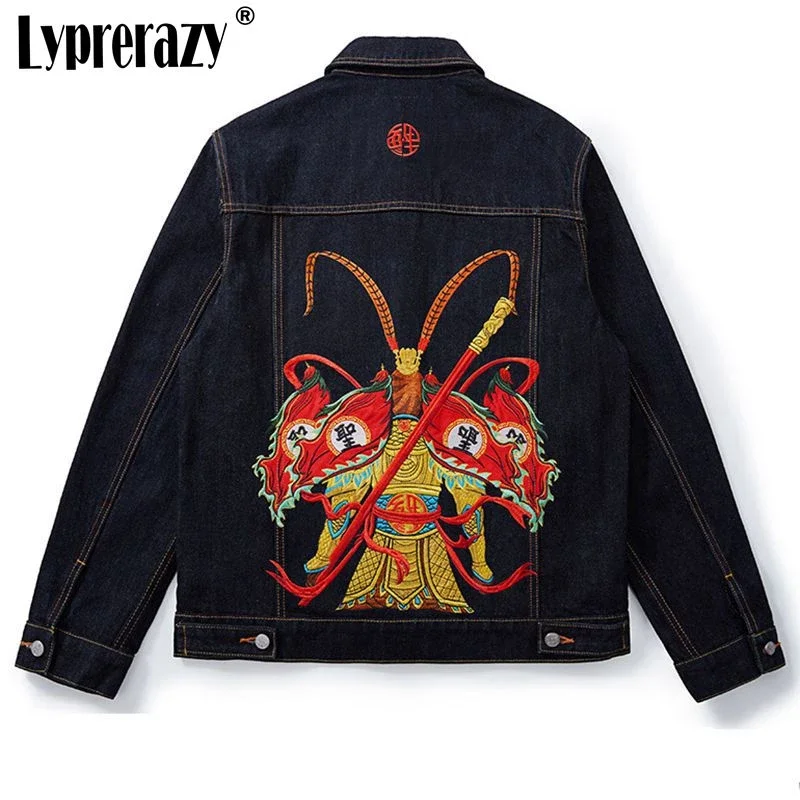 Lyprerazy National Tide осенняя новая оригинальная джинсовая куртка Great Sage Equalling Heaven с