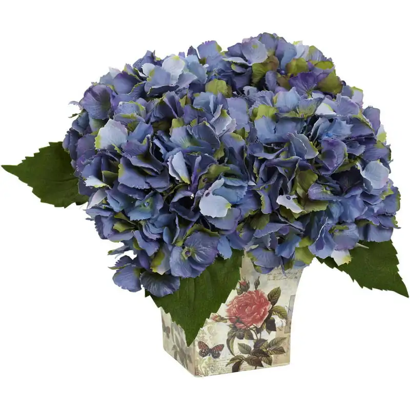 

Artificial Flower Arrangement with Floral Planter, Blue