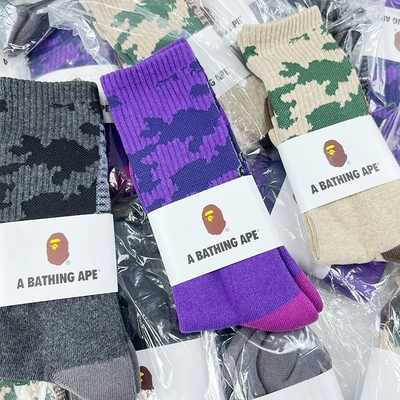 

Fashion Embroidered Tube Socks BAPE Thick Cotton Towel Bottom Skateboard Sports BATHING STAR Wholesale Ventilate Cool Gift
