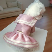 sweet pet dog clothes autumn winter college style puppy cat jacket for small medium dogs bichon dress coat pets outfits topcoats