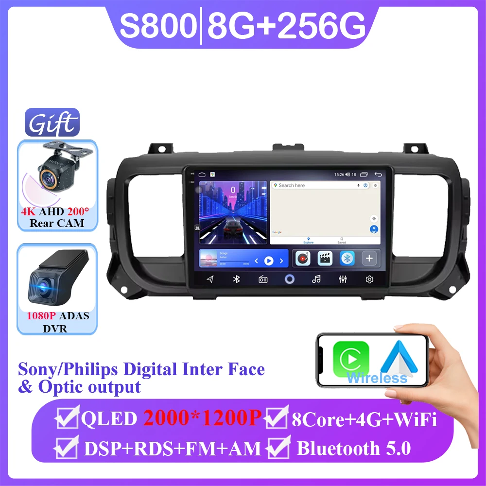 

Автомобильный Android 15 для Citroen Jumpy 3 SpaceTourer для Peugeot Expert 3 для Toyota Proace 2016-2021 авторадио стерео мультимедиа