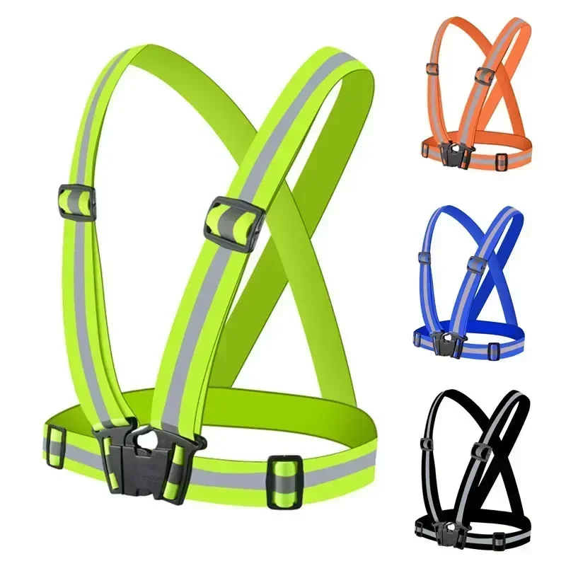 

Outdoor Adjustable Safety Vests Night Walking Highlight Reflective Vest Lightweight Biking Safety Straps Waterproof Running Gear