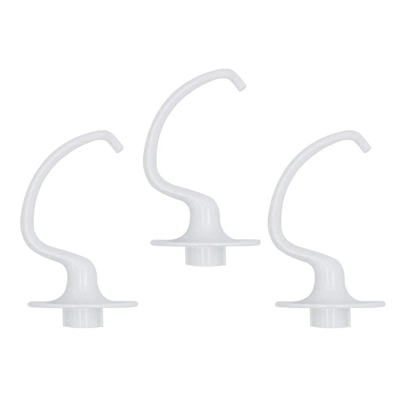 

3Pcs K45DH Coated Anti-Stick Dough Hook Replacement For Kitchen Mixer Aid Ksm90 K45 KSM5 KSM500