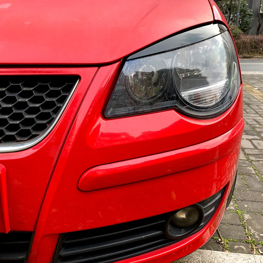 Фото Для Volkswagen Polo 9N 2005-2009: накладки на фары (реснички/брови), декоративные наклейки на фары, аксессуары для автомобиля №1