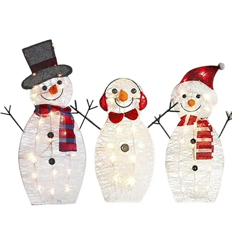 

Christmas Yard Decor Acrylic Snowman Porch Sign LED Light Up Christmas Sign For Indoor Outdoor Christmas Decor
