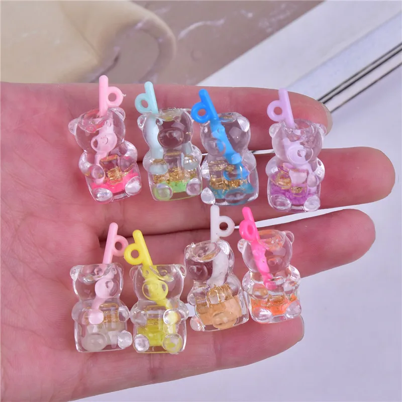 

Смешанные 10 шт. подвески из смолы в виде симпатичного медведя в ночное время 3D для серьги, брелок ожерелье подвеска ювелирные изделия DIY фурн...