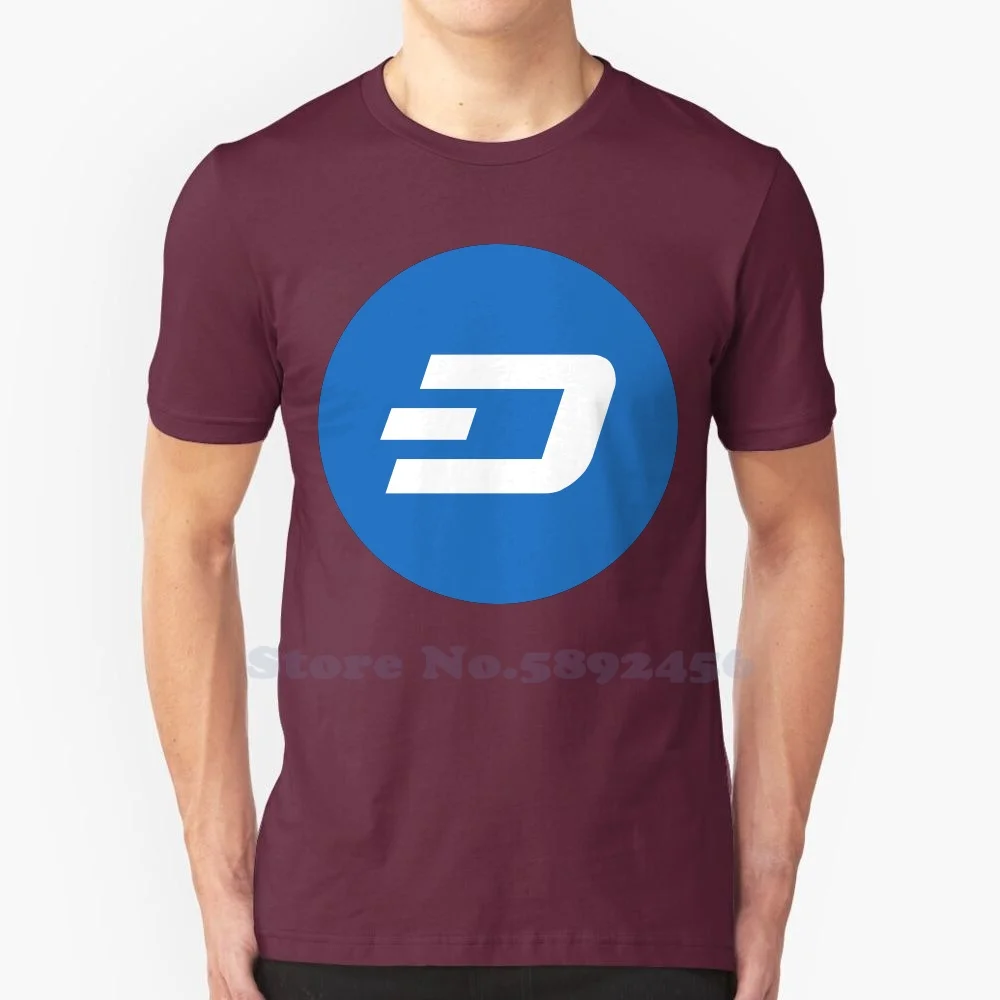 

Высококачественные футболки с логотипом Dash, модная футболка, новинка, футболка из 100% хлопка