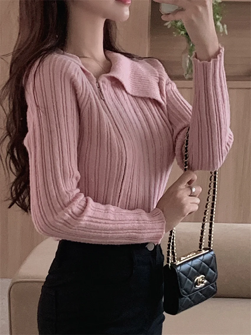 Женский трикотажный кардиган PLAMTEE розовый облегающий свитер в офисном стиле