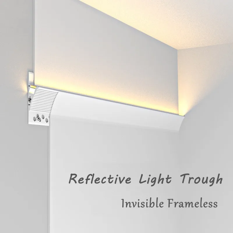 Невидимый безрамный светодиодный алюминиевый профиль встроенная подсветка