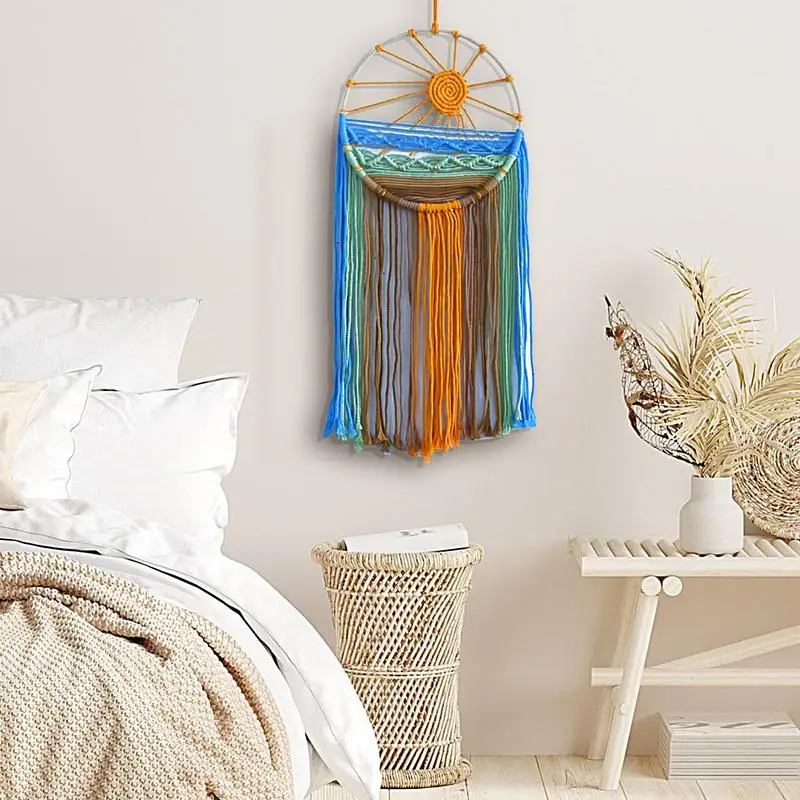 Солнце Настенный Декор Ловец Снов Богемный Гобелен Макраме Украшение Дома