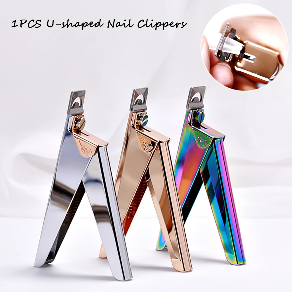 

Special Type U Word Nail Art Clipper 1Pcs Stainless steel False Tips Edge Cutters Colorful Professional Manicure Cutter Tool*2*
