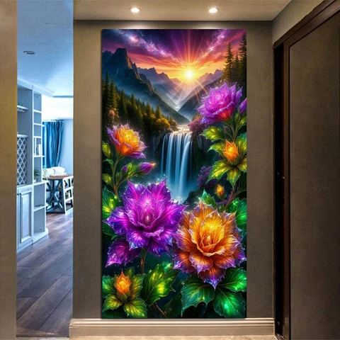 Алмазная живопись Fatcat Красочный цветок