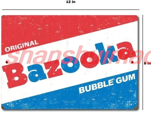 Знак Bazooka Gum Bubble металлическая банка Джо США ретро алюминиевая стена логотип
