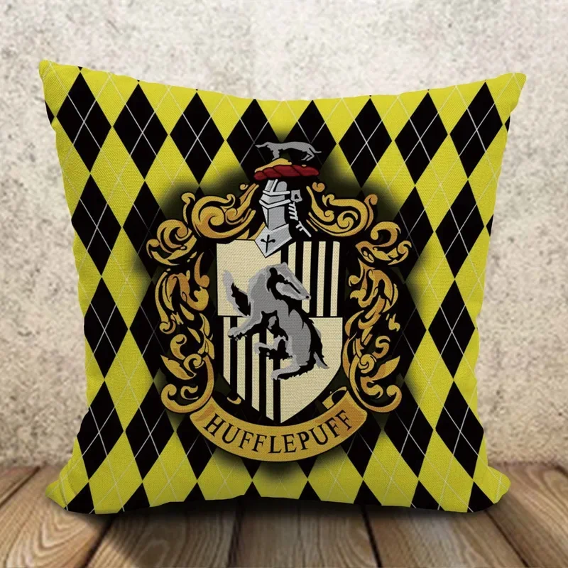 Коллекция HarryyPotter льняная наволочка Hogwarts чехол для подушки Gryffindor Slytherin Ravenclaw Hufflepuff
