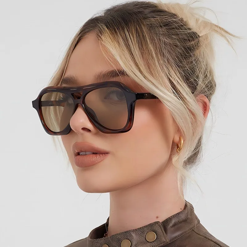 Очки солнцезащитные женские и мужские большого размера с двойным лучом