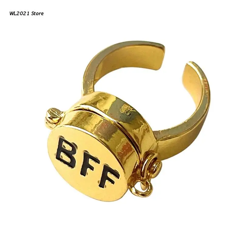

Cute Best Friend Ring Rotatable Openable Friendship Ring Anime Finger Ring