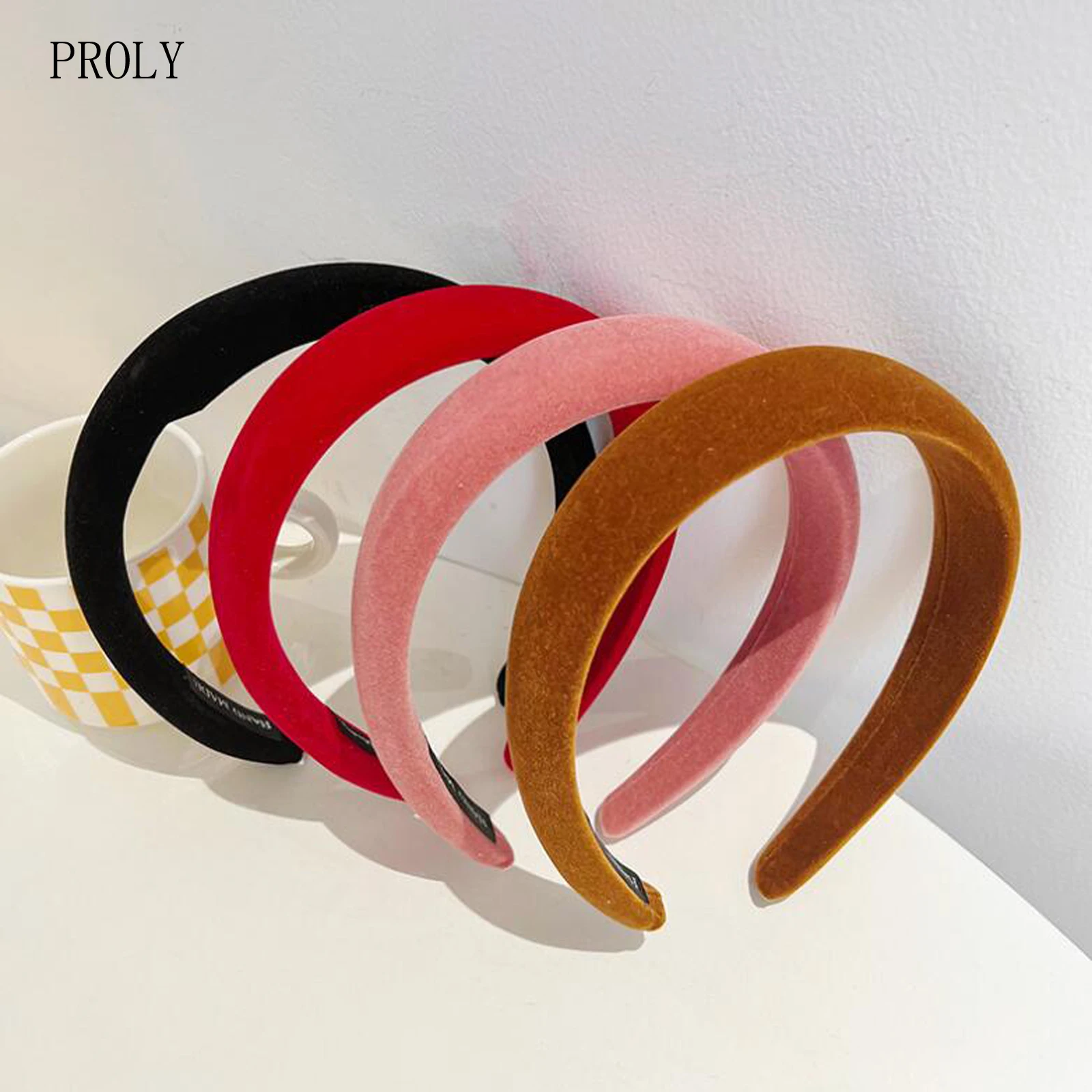 

PROLY New Fashion Women Headband Solid Color Turban Winter Thickening Sponge Hairband Adult Warm Casual Hair Accessories