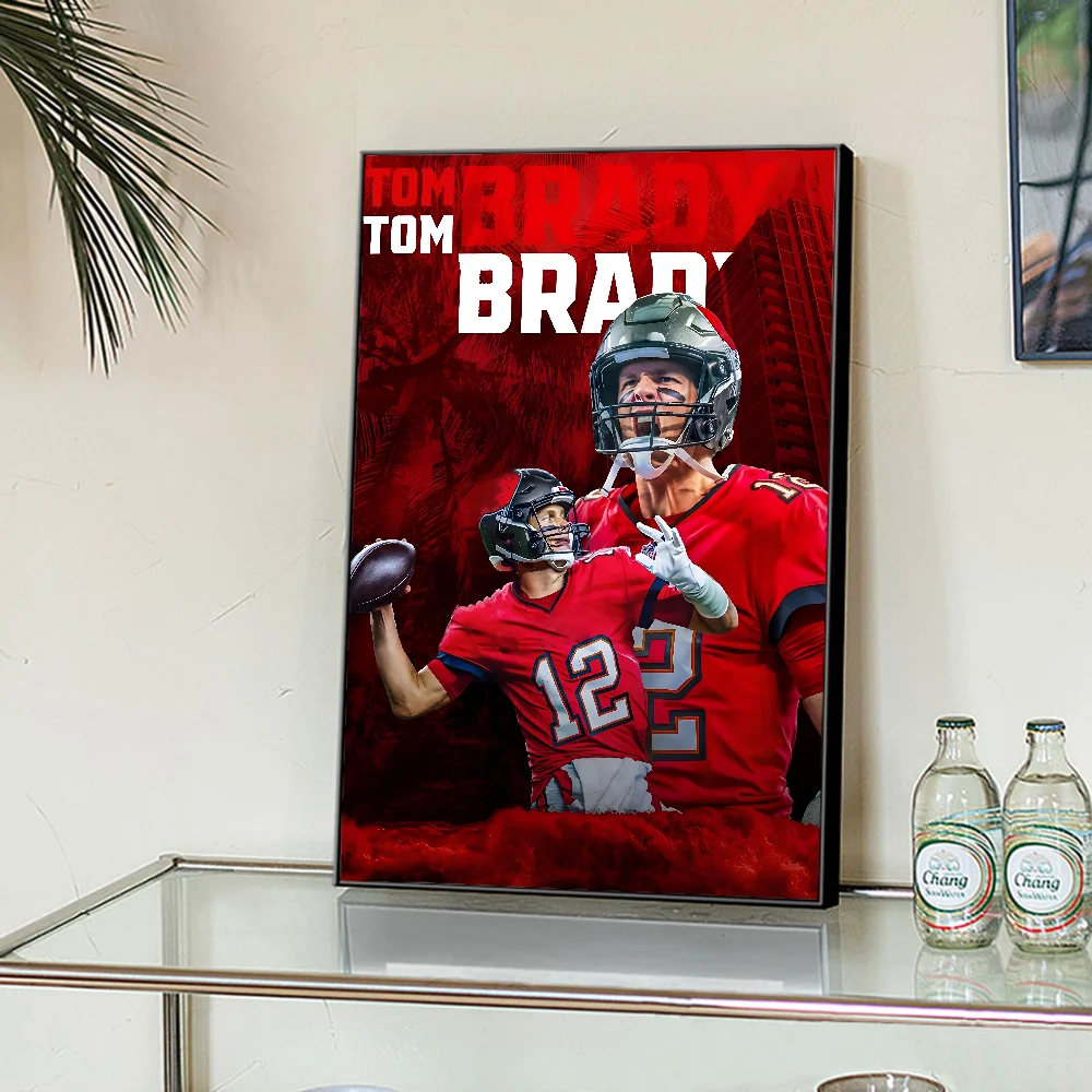 Постер T-Tom Brady с бумажным принтом для дома гостиной спальни входа в бар кафе