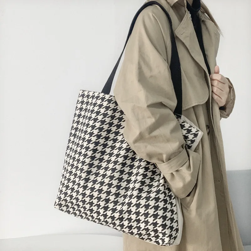 

Qyahlybz dropshipping women autumn and winter retro canvas shoulder bags large capacity handbag female shopper bag