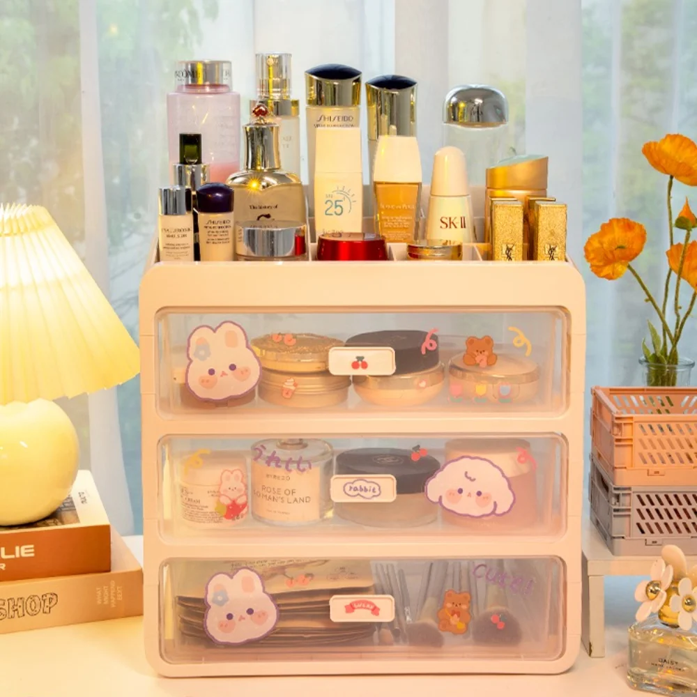 Ящик для хранения косметики настольная коробка органайзеры макияжа пластиковая
