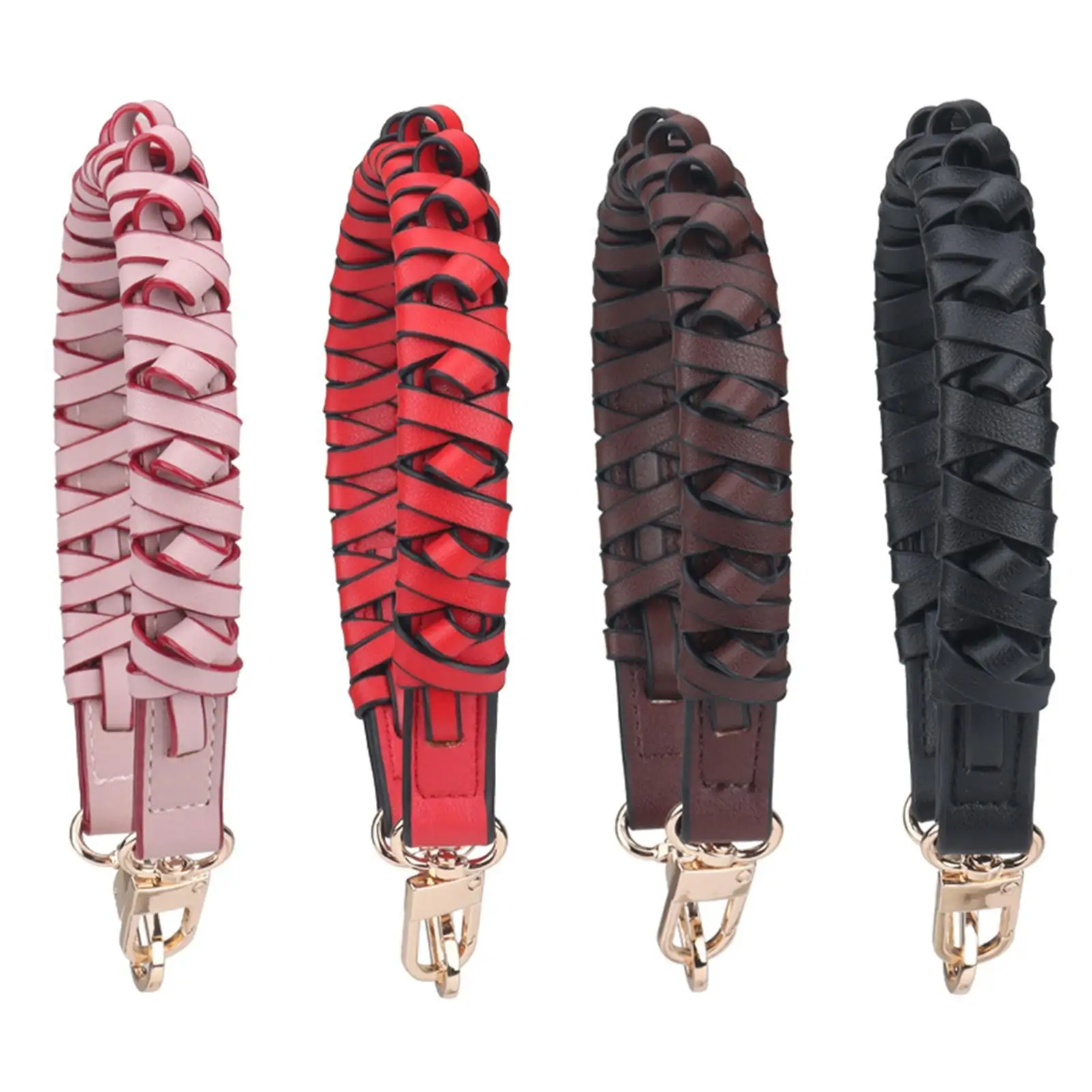 

Handbag Handle Repair Replacement Handmade Accessories PU with Swivel Lobster Buckles Replacement Handle Weave Bag Belt for Tote