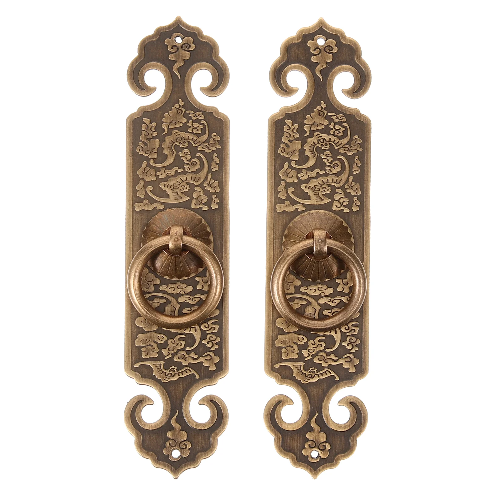 

2 Pcs Drawer Handle Decorative Dresser Chinese Style Vanity Stool Pull Rings Vintage