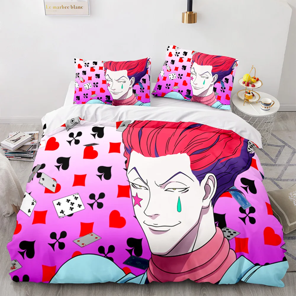 

Anime Comforter Duvet Cover Pillowcase Full Size King Quilt Cover Bedclothes Bed Linen NO Sheet 3Pcs Bedding Set HUNTER X HUNTER