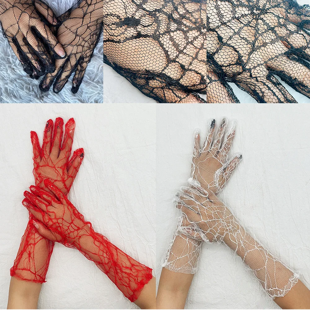

Новые церемониальные перчатки, аксессуары для косплея, длинные перчатки, сетчатые варежки в виде паутины, женские модные кружевные сексуальные, для Хэллоуина, темная серия