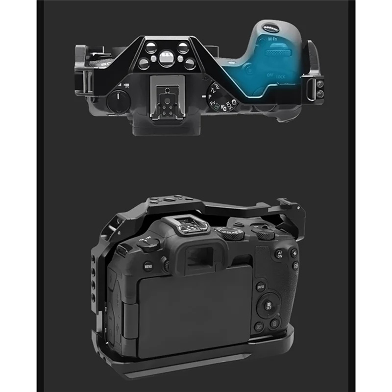 Фото Клетка для камеры Canon EOS R8, крепление для холодного башмака ARRI, 3/8 дюйма, 1/4 дюйма, верхний корпус с отверстием, защитная рамка для камеры DSLR-ABVP №5