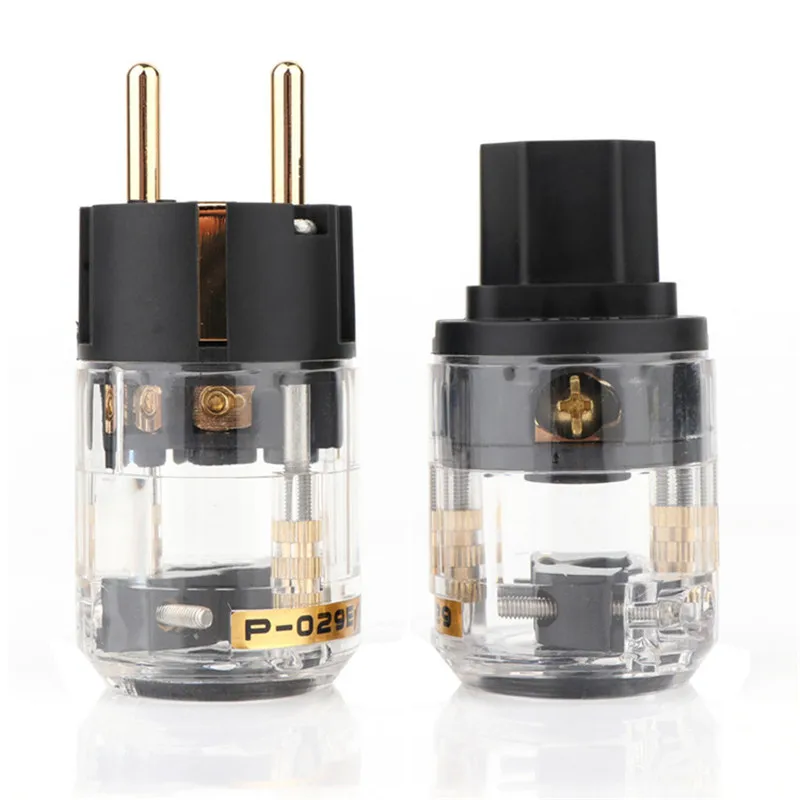 Фото HIFI позолоченный P029E C029 Разъем питания Schuko Разъем кабеля питания европейского стандарта Разъем IEC №1