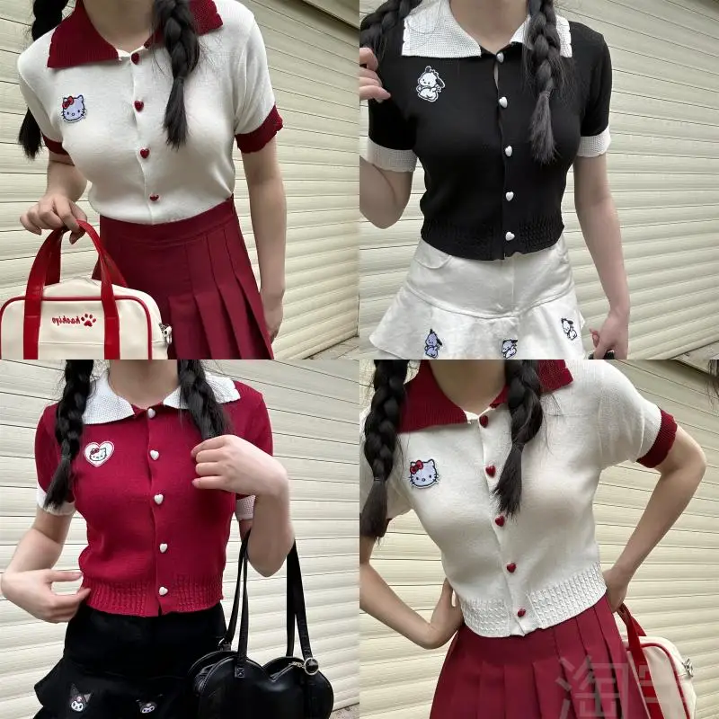 

Женский трикотажный кардиган с воротником «Hello Kitty»