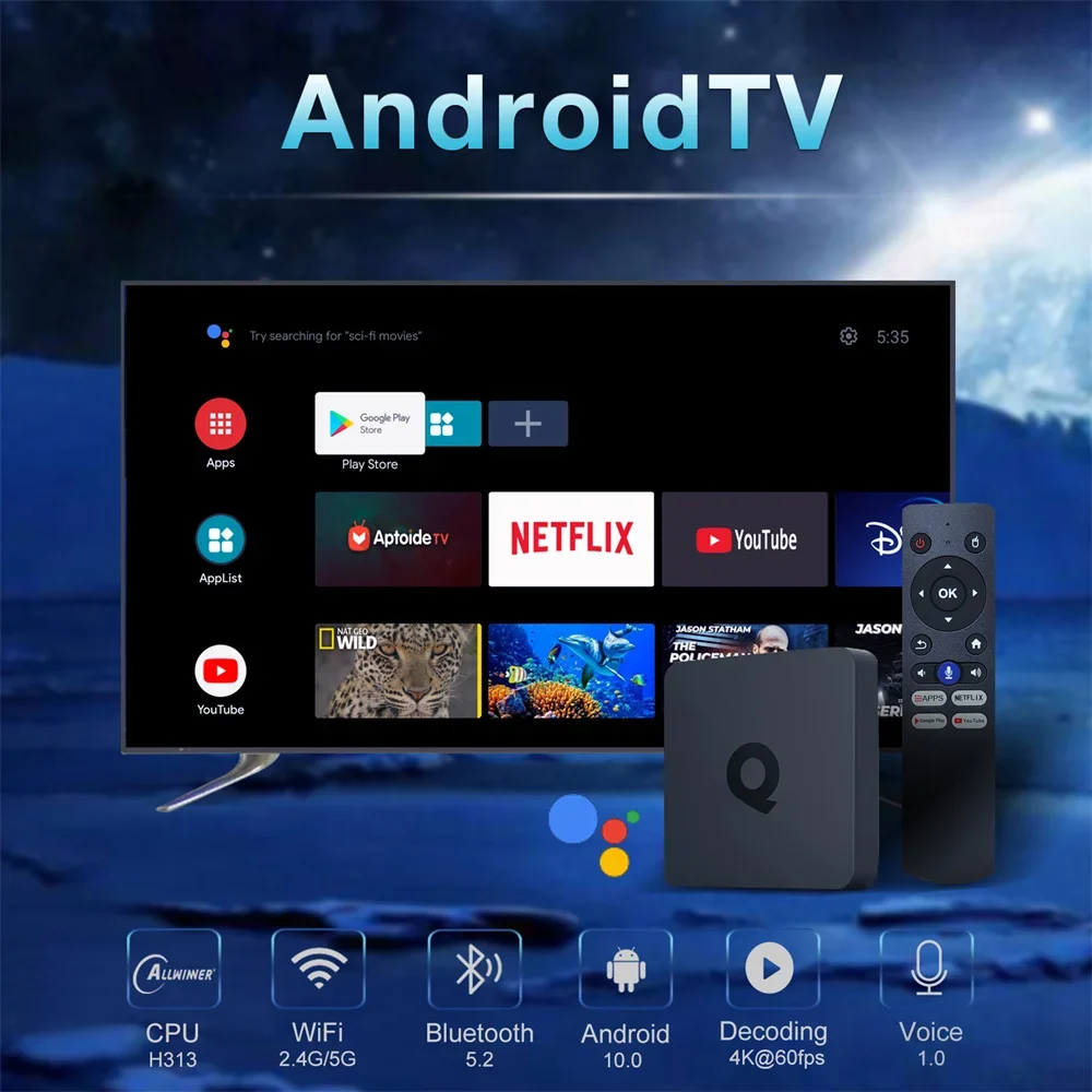 Woopker Smart TV Box Q1 ATV Allwinner H313 Android 10 2 ГБ 16