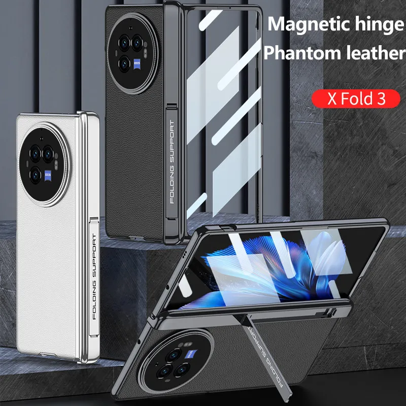 Противоударный кожаный чехол с магнитной петлей Phantom для VIVO X Fold3 Pro Fold 3