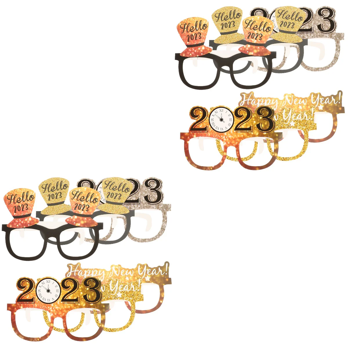 

12 pcs Photo Props New Year's Eve Decorative Party Glasses Frames Eyeglasses Frames Party Eyewear Frames