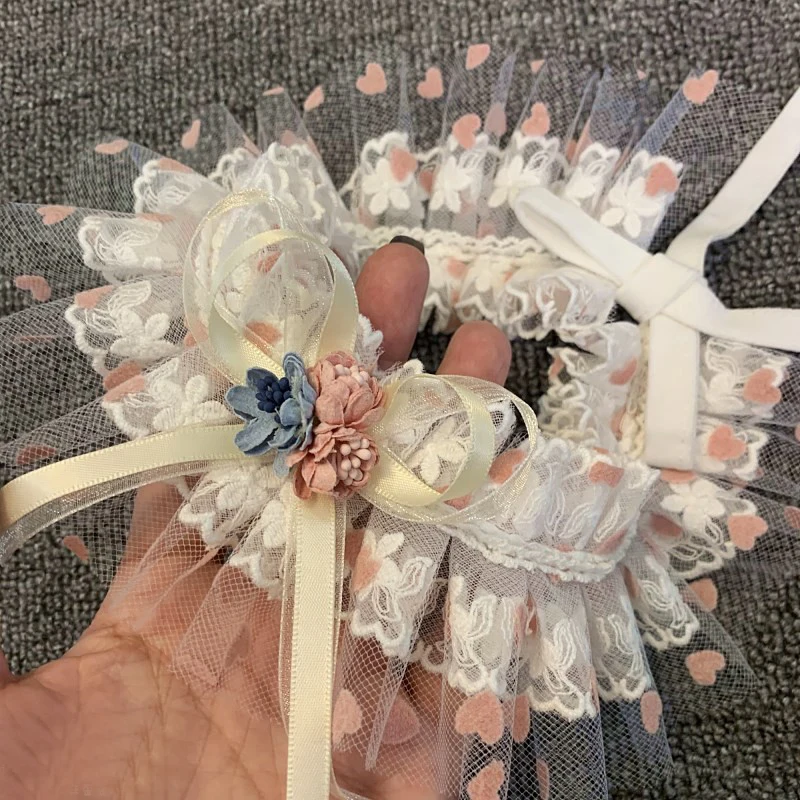 Модные ошейники для собак с цветочным принтом сердца нагрудник ручной работы