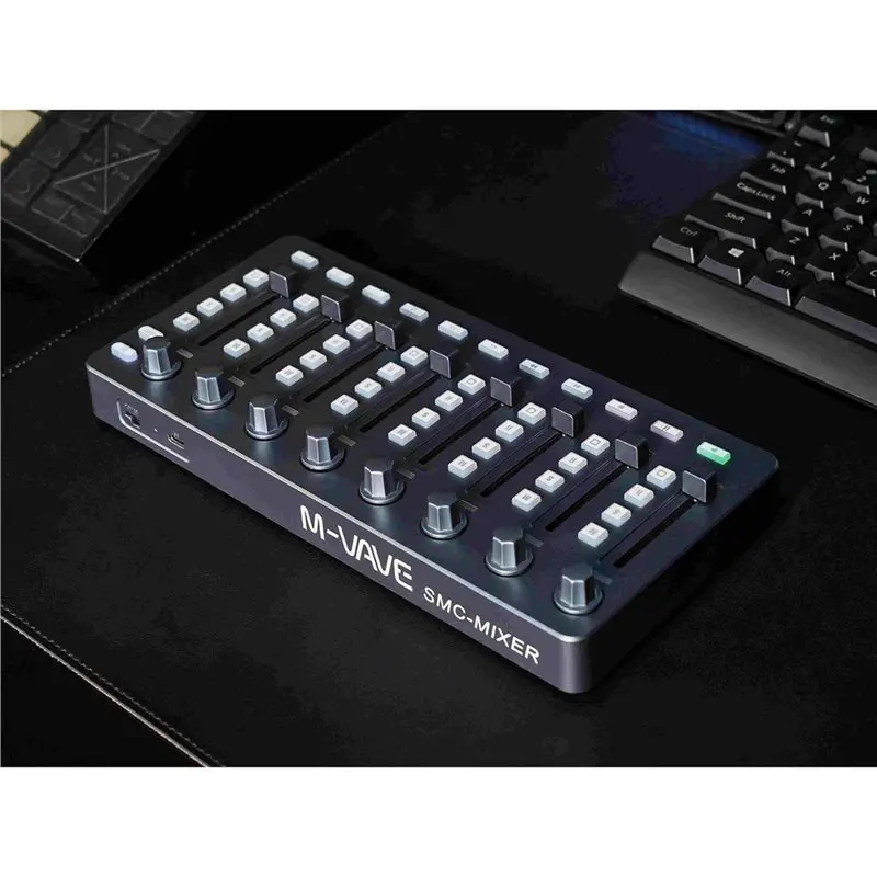 Фото Беспроводной DAW-контроллер M-VAVE SMC Mixer Gray с 8 ручками и 8 фейдерами, Bluetooth, USB для создания музыки и живых выступлений №5