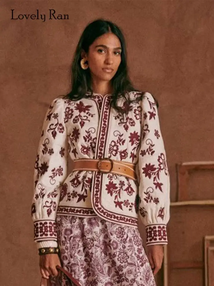 

Fashion Print Cotton Jacket For Women Casual Long Sleeves Cropped Thick Warm Cardigan Coat 2023 Ladies High Streetwear Overcoat