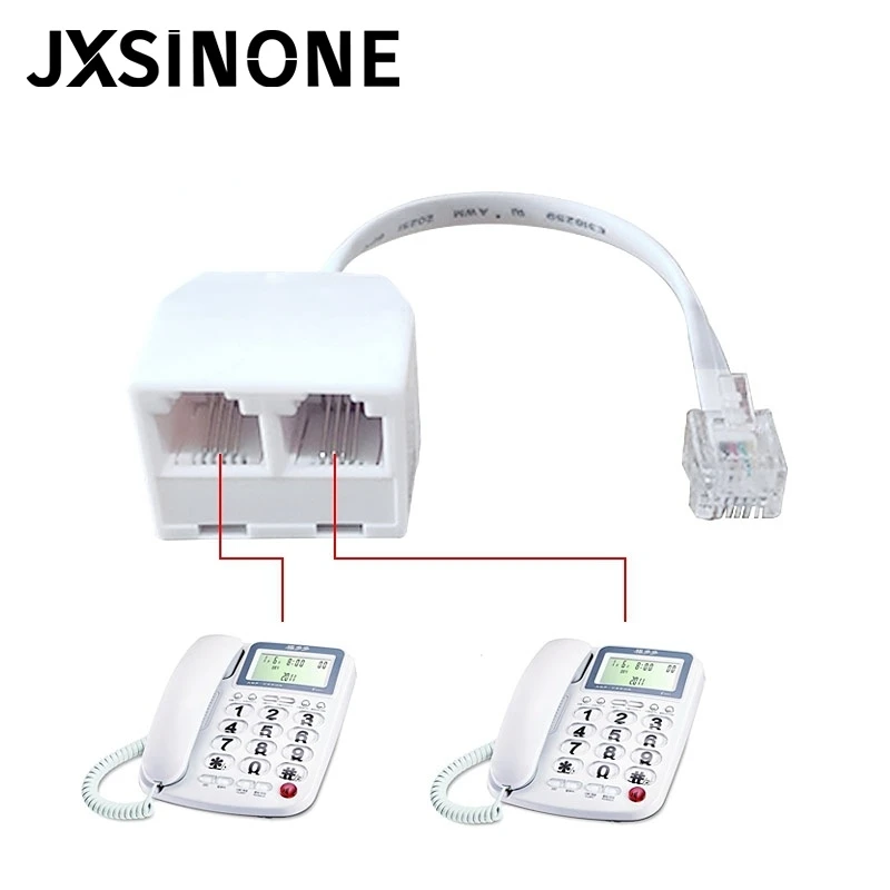 jxsinone-white-telephone-splitter-rj11-6p4c-1-male-to-2-female-adapter-rj11-to-rj11-separator