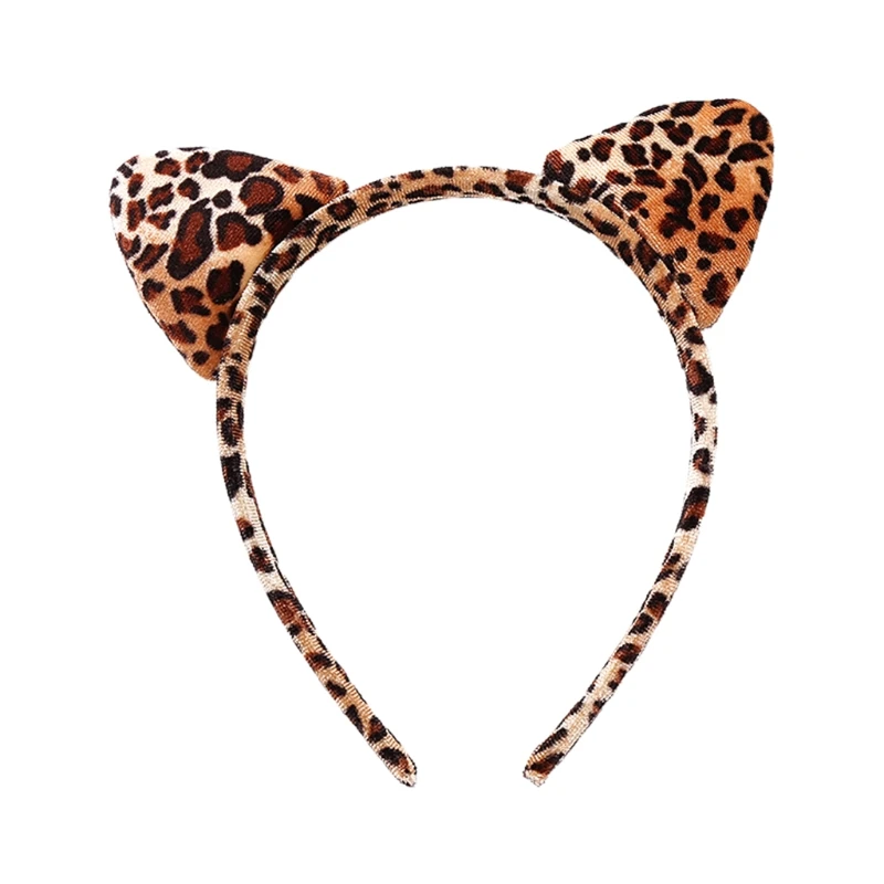 

Velvet Leopard Headband Animal cat Ears Cosplay Hair Hoop band